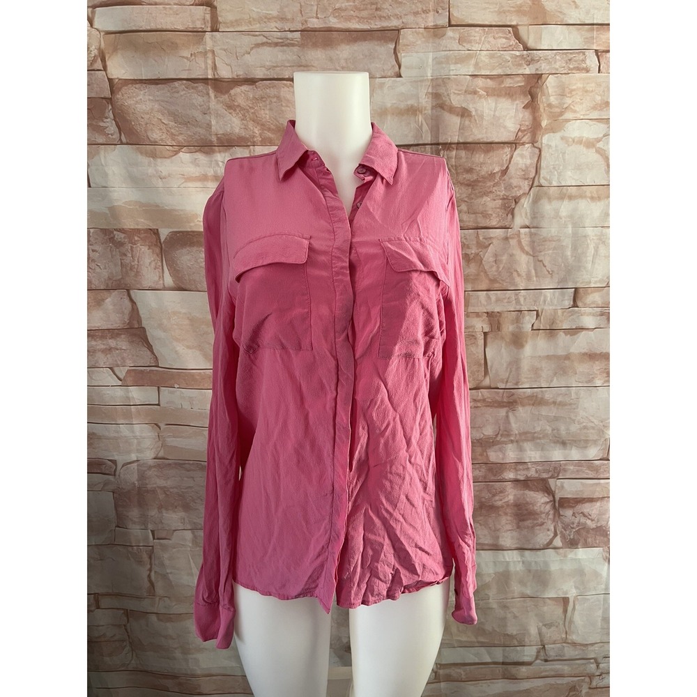 Joe Fresh‎ sz M Blouse Silk, Pink Top